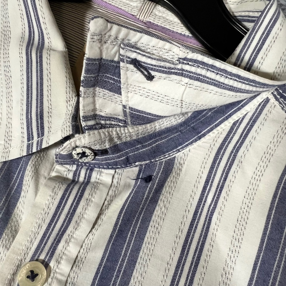 Tommy Bahama Jeans Mens XL Blue White Striped Button Down Shirt Long Sleeve p - Picture 3 of 16